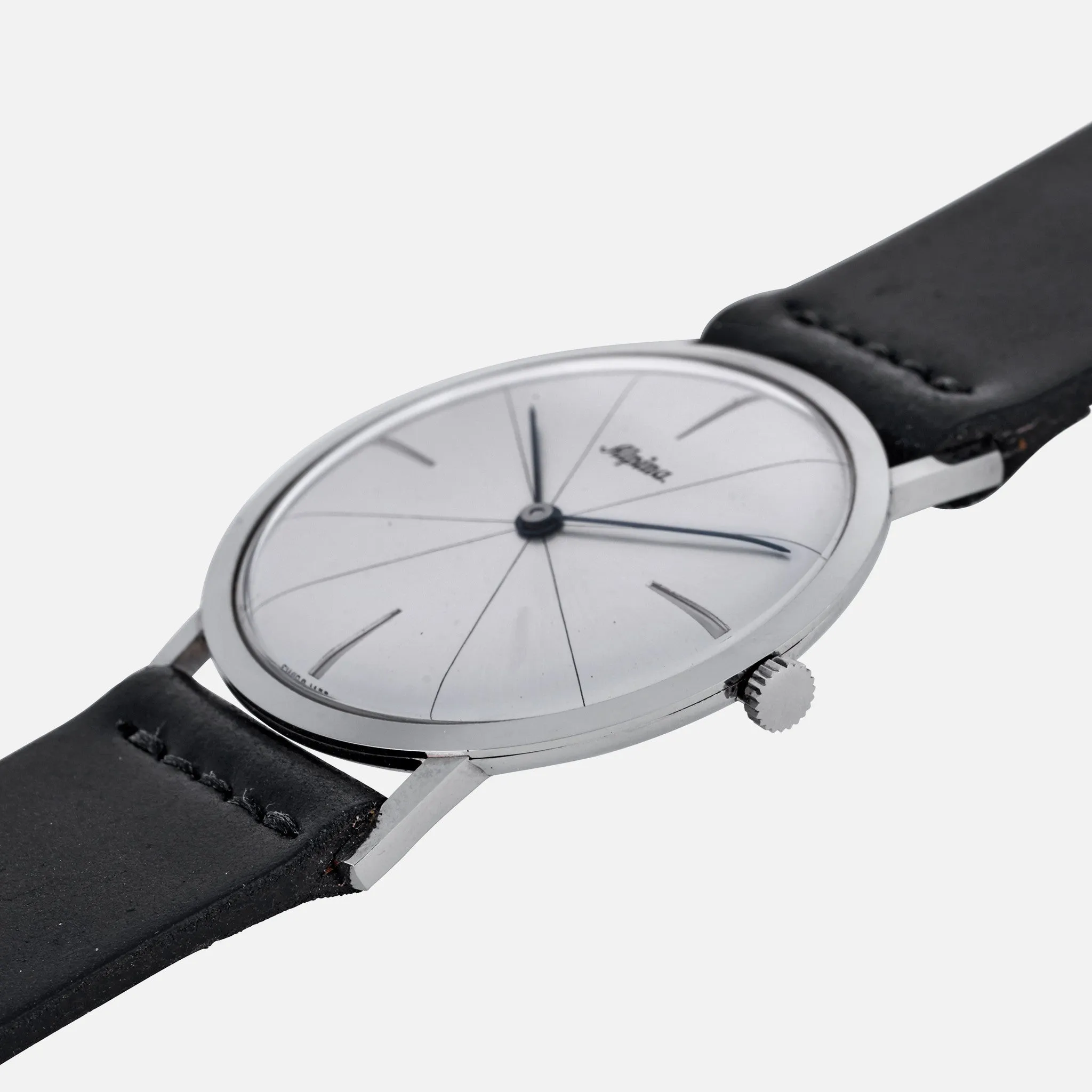 1960s Alpina Ultra-Thin Dress Watch In Steel