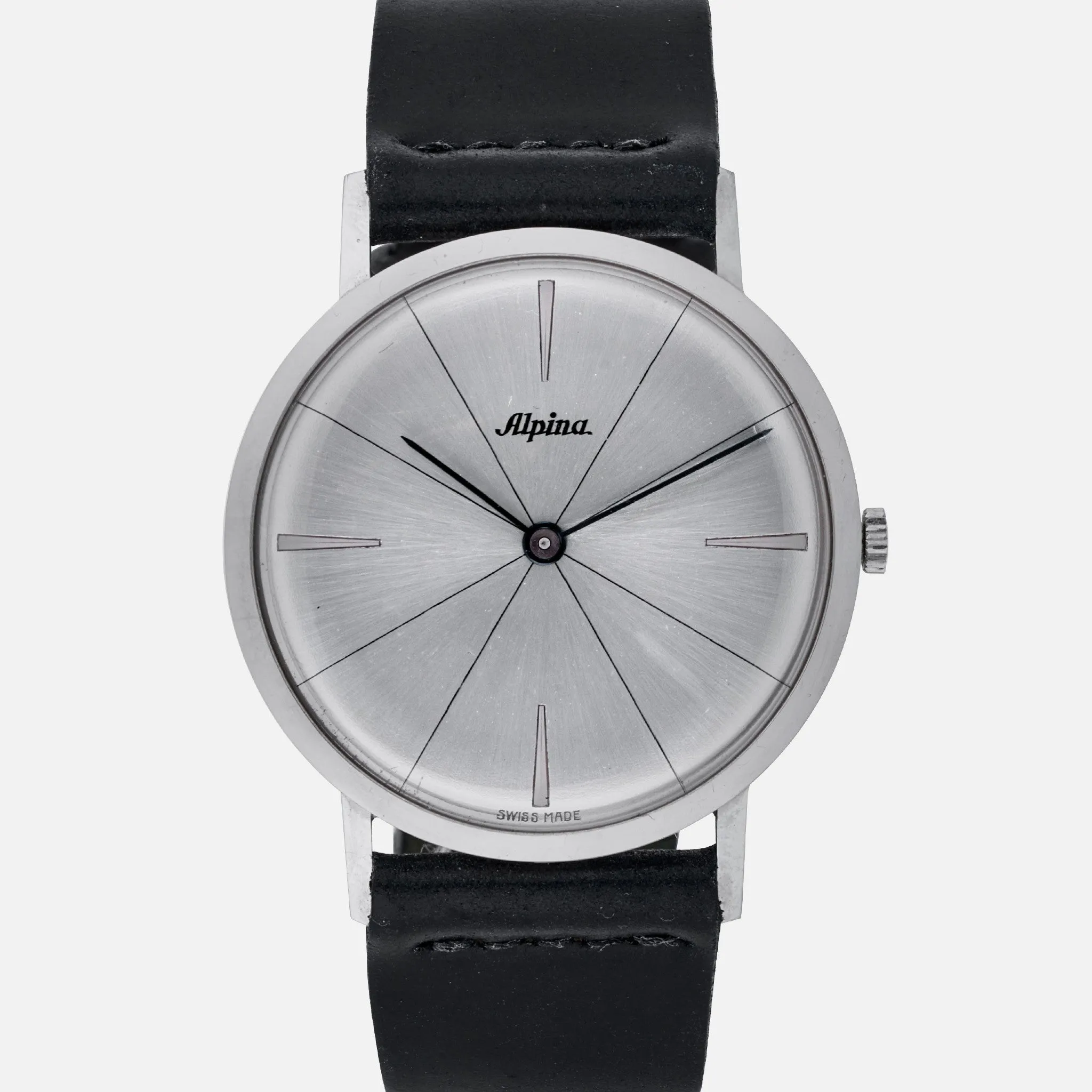 1960s Alpina Ultra-Thin Dress Watch In Steel
