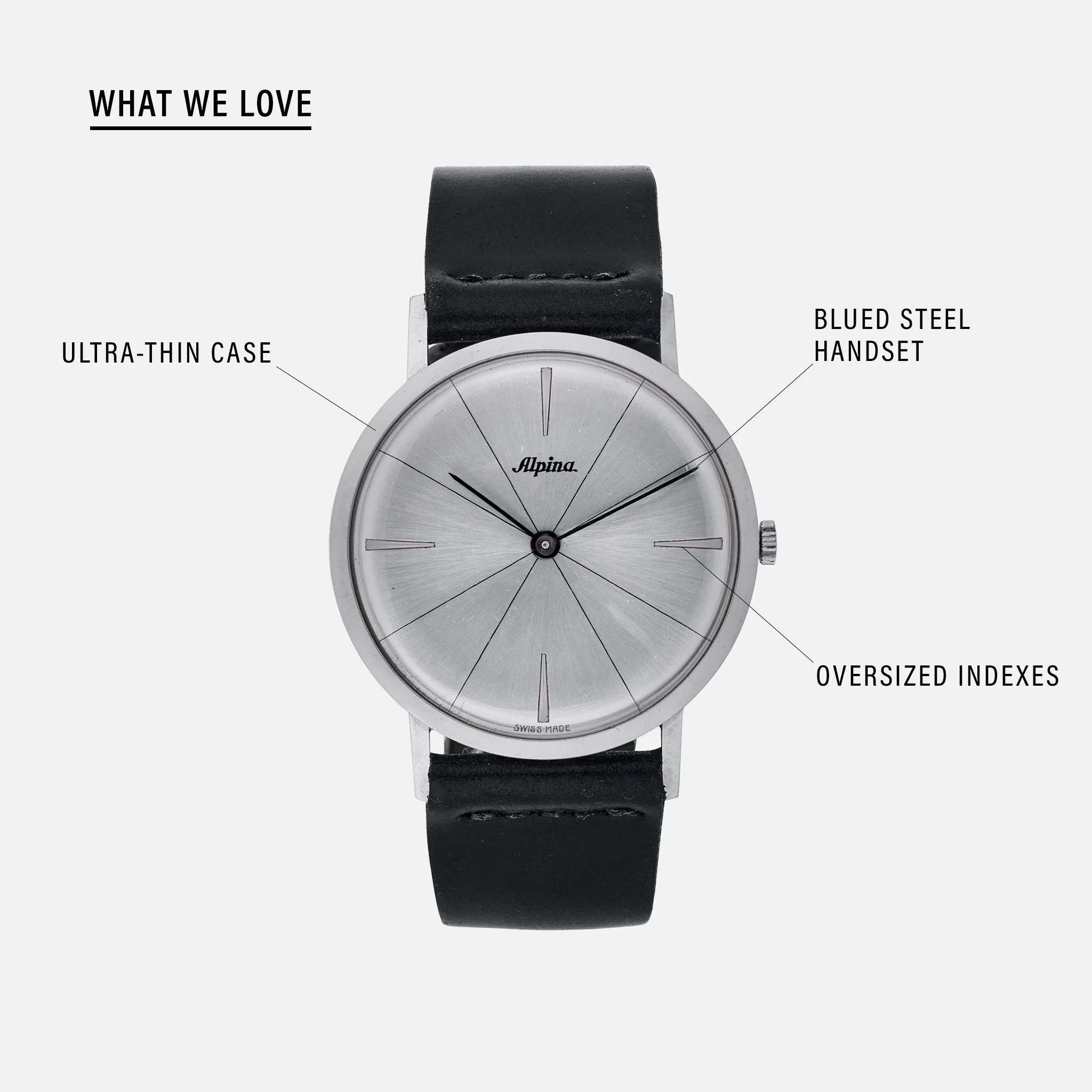 1960s Alpina Ultra-Thin Dress Watch In Steel