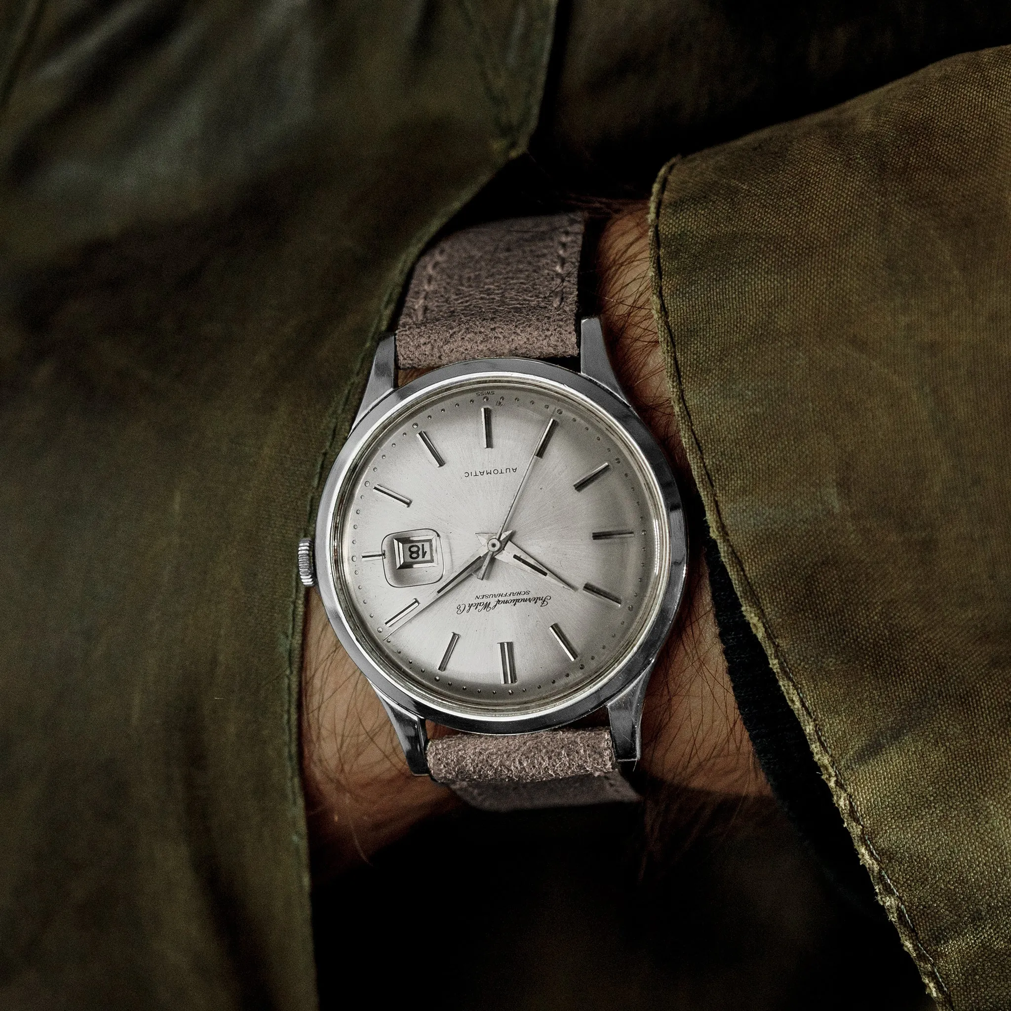 1960s IWC Automatic Date Dress Watch Ref. 647A In Steel