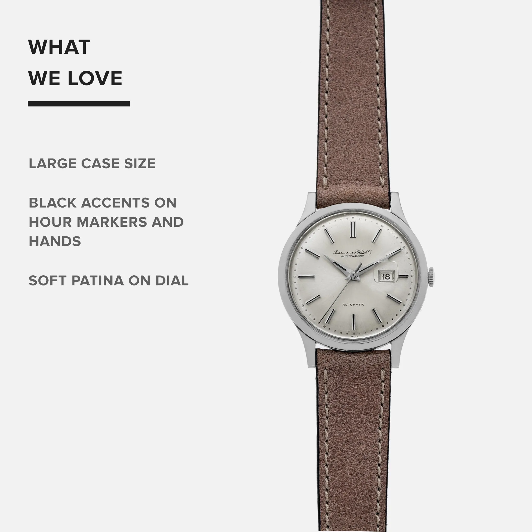 1960s IWC Automatic Date Dress Watch Ref. 647A In Steel