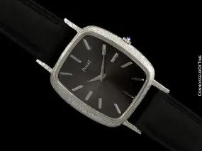 1970's Piaget Vintage Mens Large Watch with Award Winning Ultra Thin 9P Movement - 18K White Gold