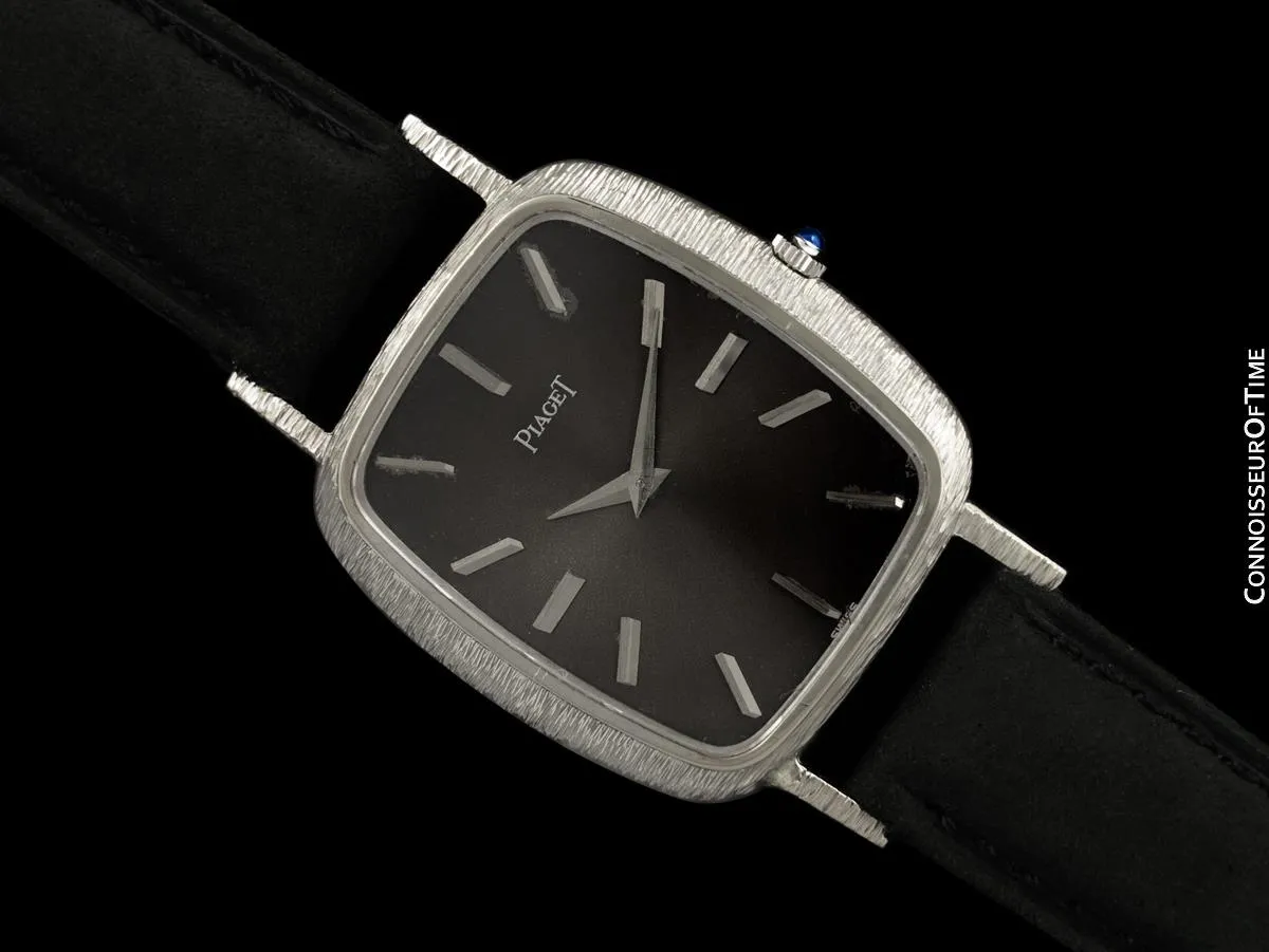 1970's Piaget Vintage Mens Large Watch with Award Winning Ultra Thin 9P Movement - 18K White Gold