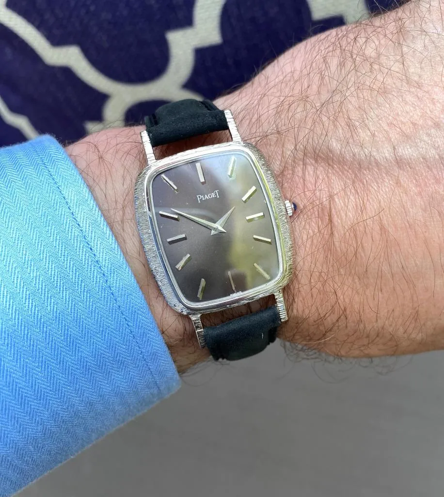1970's Piaget Vintage Mens Large Watch with Award Winning Ultra Thin 9P Movement - 18K White Gold