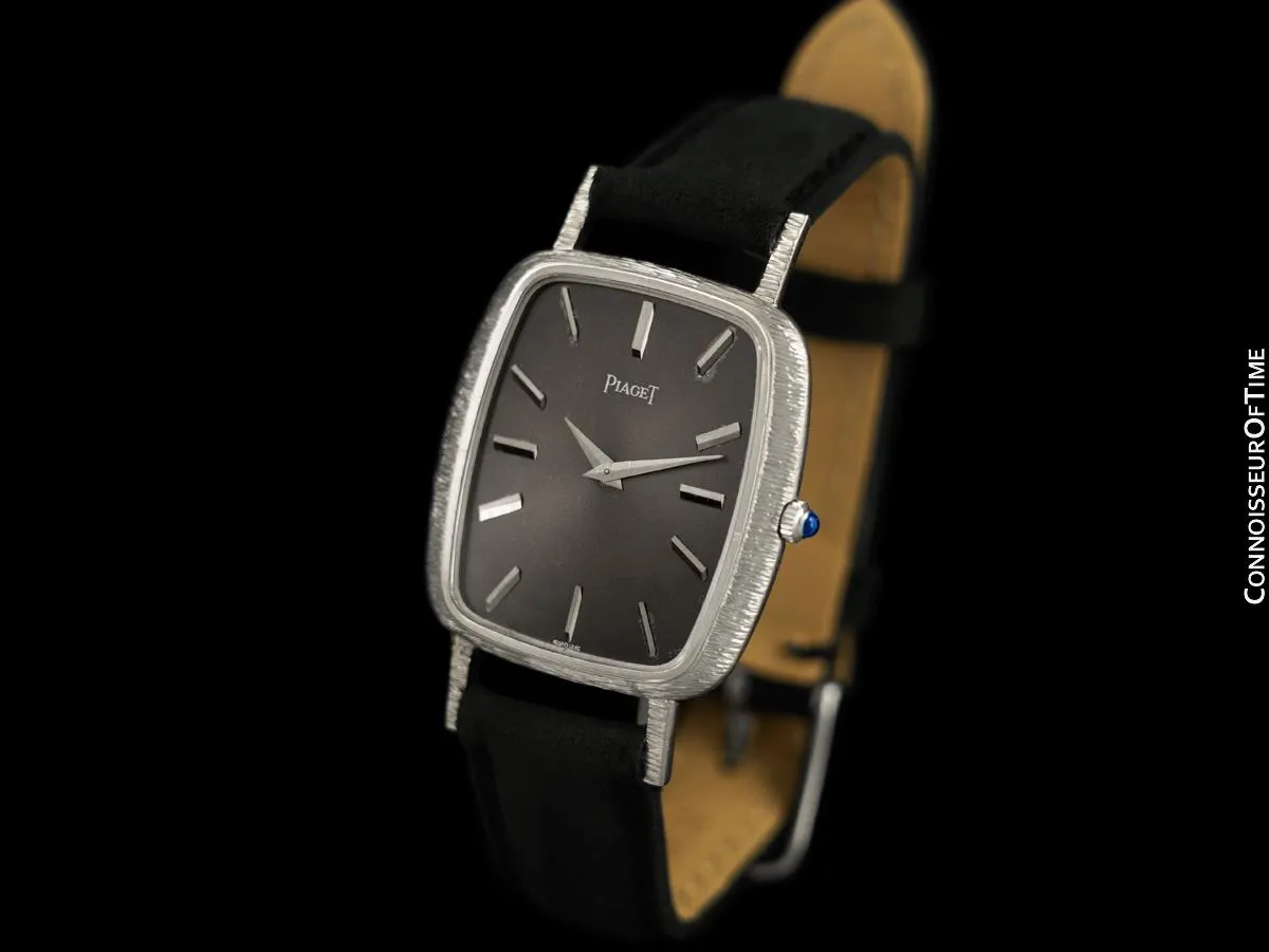 1970's Piaget Vintage Mens Large Watch with Award Winning Ultra Thin 9P Movement - 18K White Gold