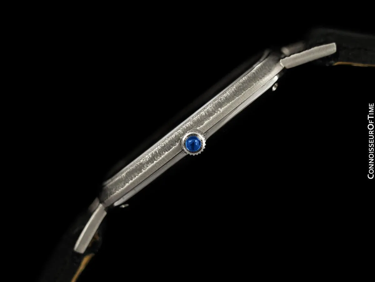 1970's Piaget Vintage Mens Large Watch with Award Winning Ultra Thin 9P Movement - 18K White Gold