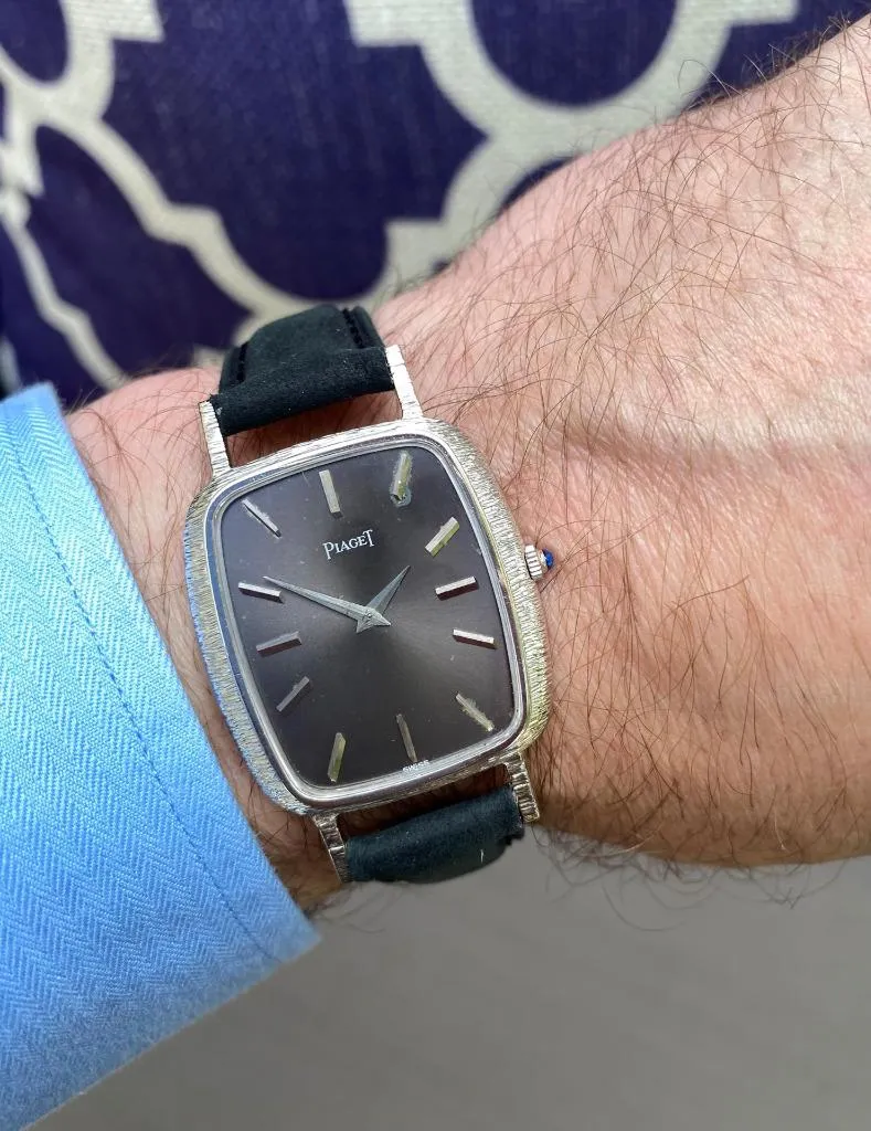 1970's Piaget Vintage Mens Large Watch with Award Winning Ultra Thin 9P Movement - 18K White Gold