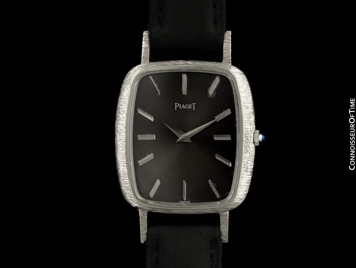 1970's Piaget Vintage Mens Large Watch with Award Winning Ultra Thin 9P Movement - 18K White Gold
