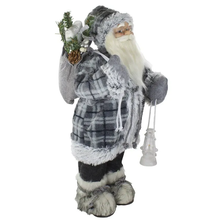 2' Standing Santa Christmas Figurine Carrying a Lantern