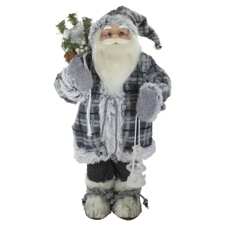2' Standing Santa Christmas Figurine Carrying a Lantern