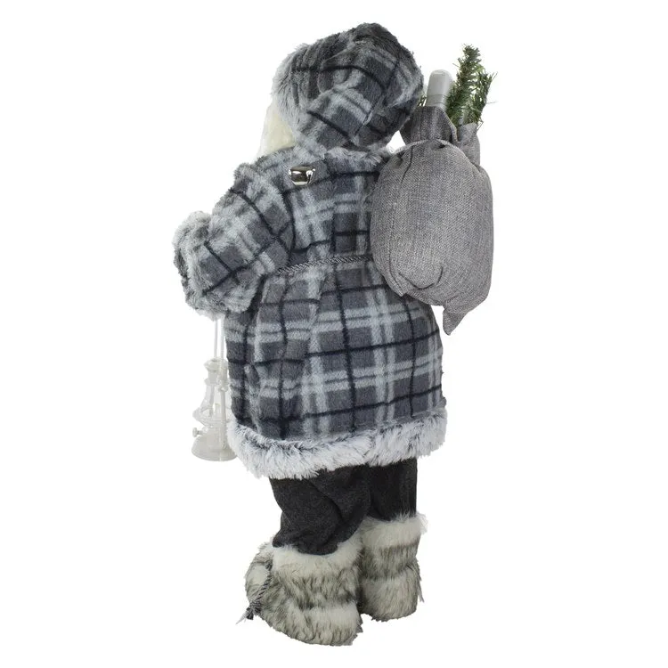 2' Standing Santa Christmas Figurine Carrying a Lantern