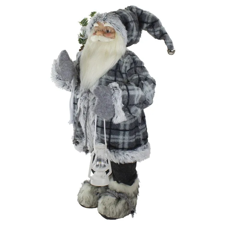 2' Standing Santa Christmas Figurine Carrying a Lantern