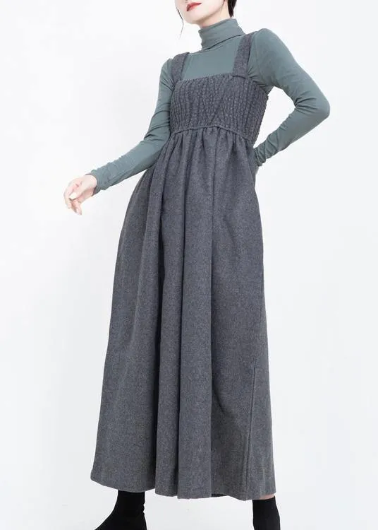 2019 sleeveless women Cinched jumpsuit gray pants casual fashion wide leg pants