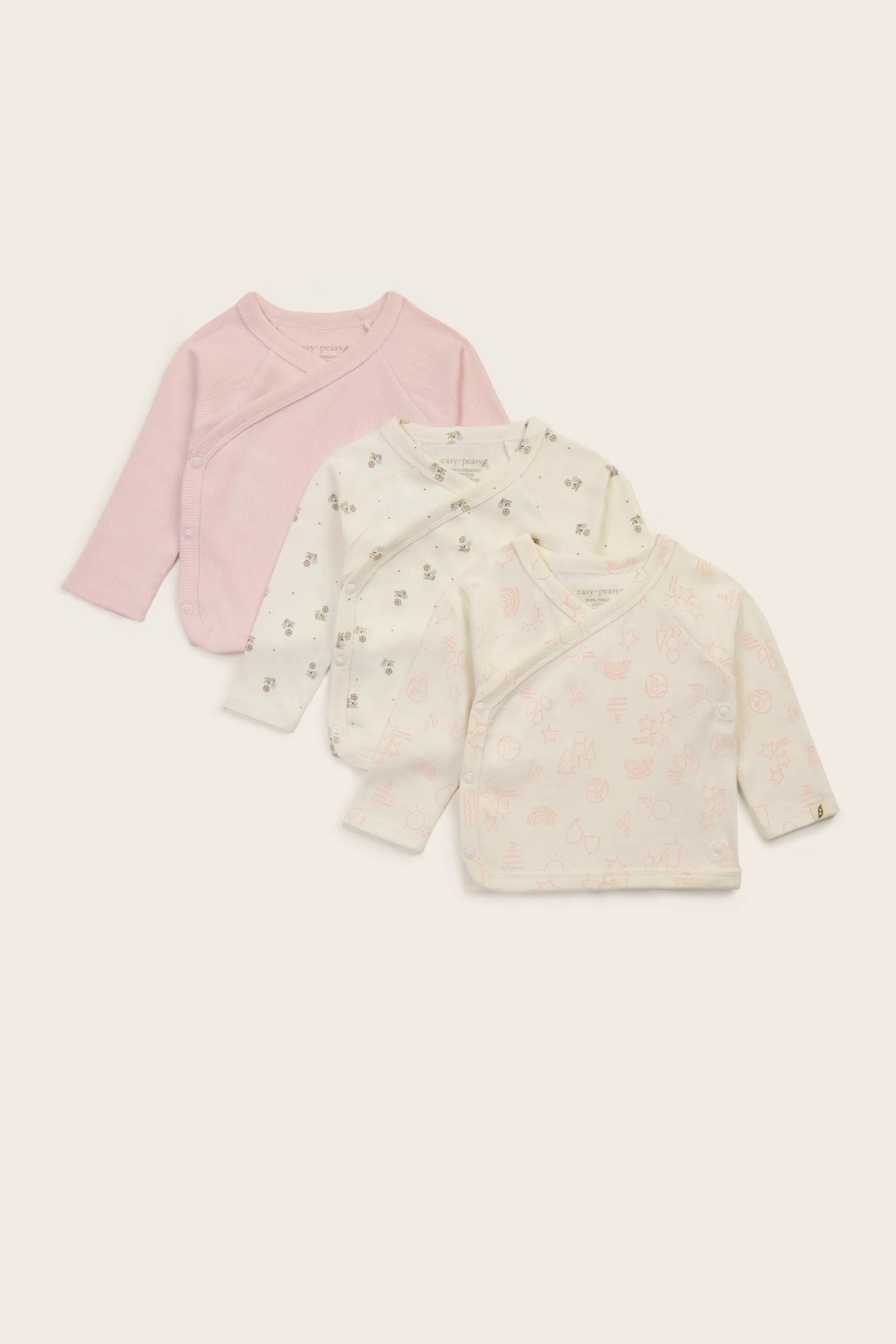 3-Pack Organic Cotton Kimono Tops