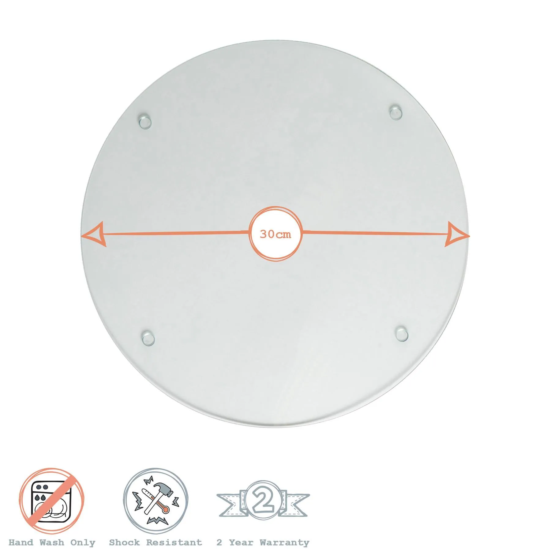 30cm Round Glass Chopping Board - By Harbour Housewares