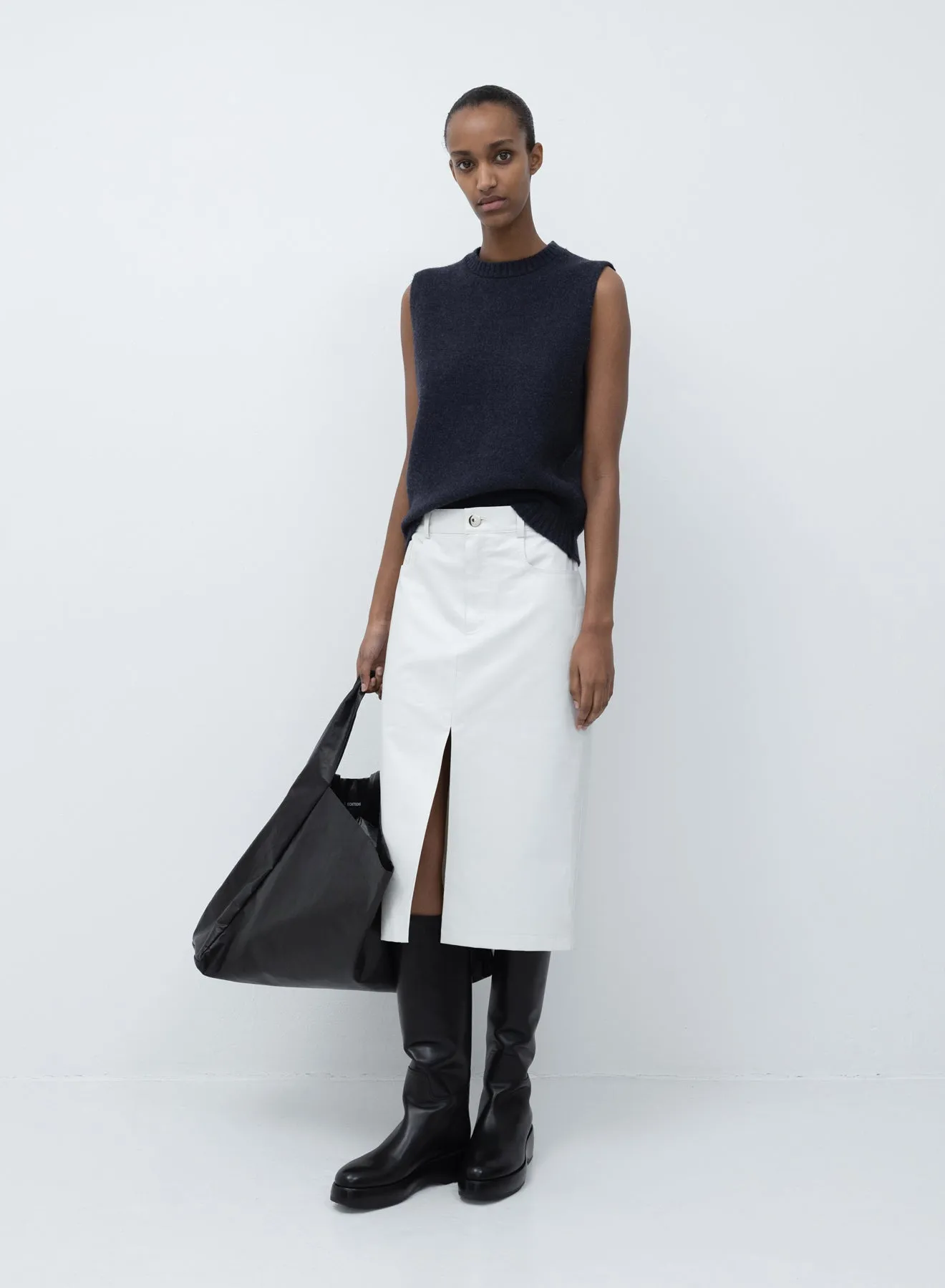 5-pocket skirt oil | white