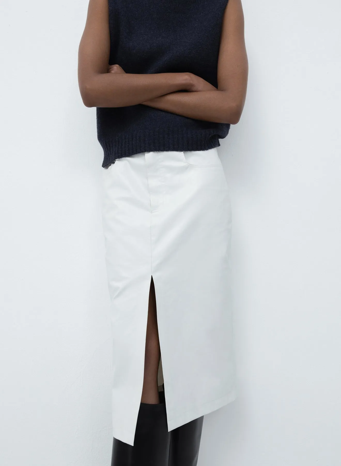 5-pocket skirt oil | white