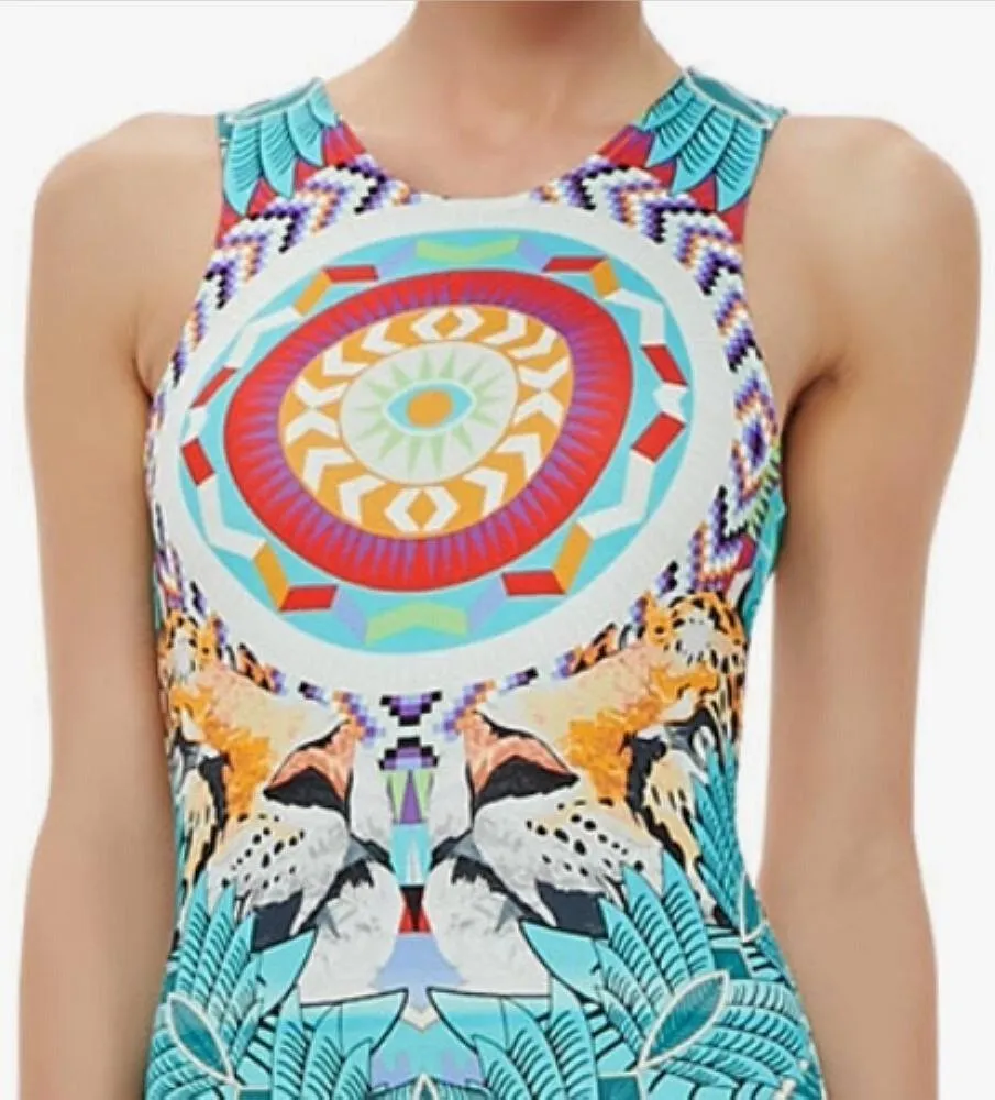 Abstract Print Maxi Dress