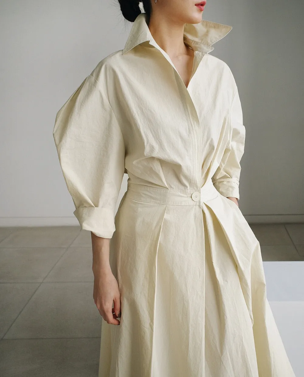 Adeline Retro Flare Maxi Shirtdress - 2 Colors