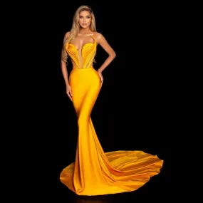 Albina Dyla Yellow Corset Dress Size M / AU 10