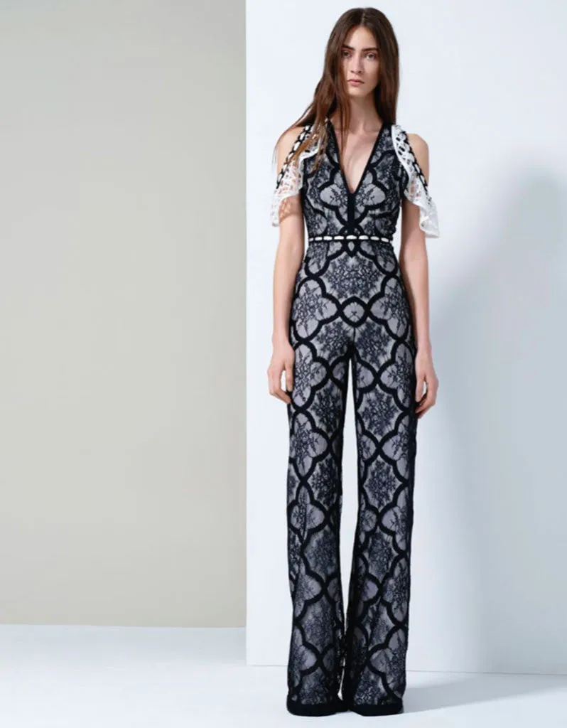 Alexis Marella Jumpsuit in Black/White