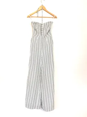 Ali & Jay White & Blue Stripe Dress Up Buttercup Jumpsuit NWT- Size XS