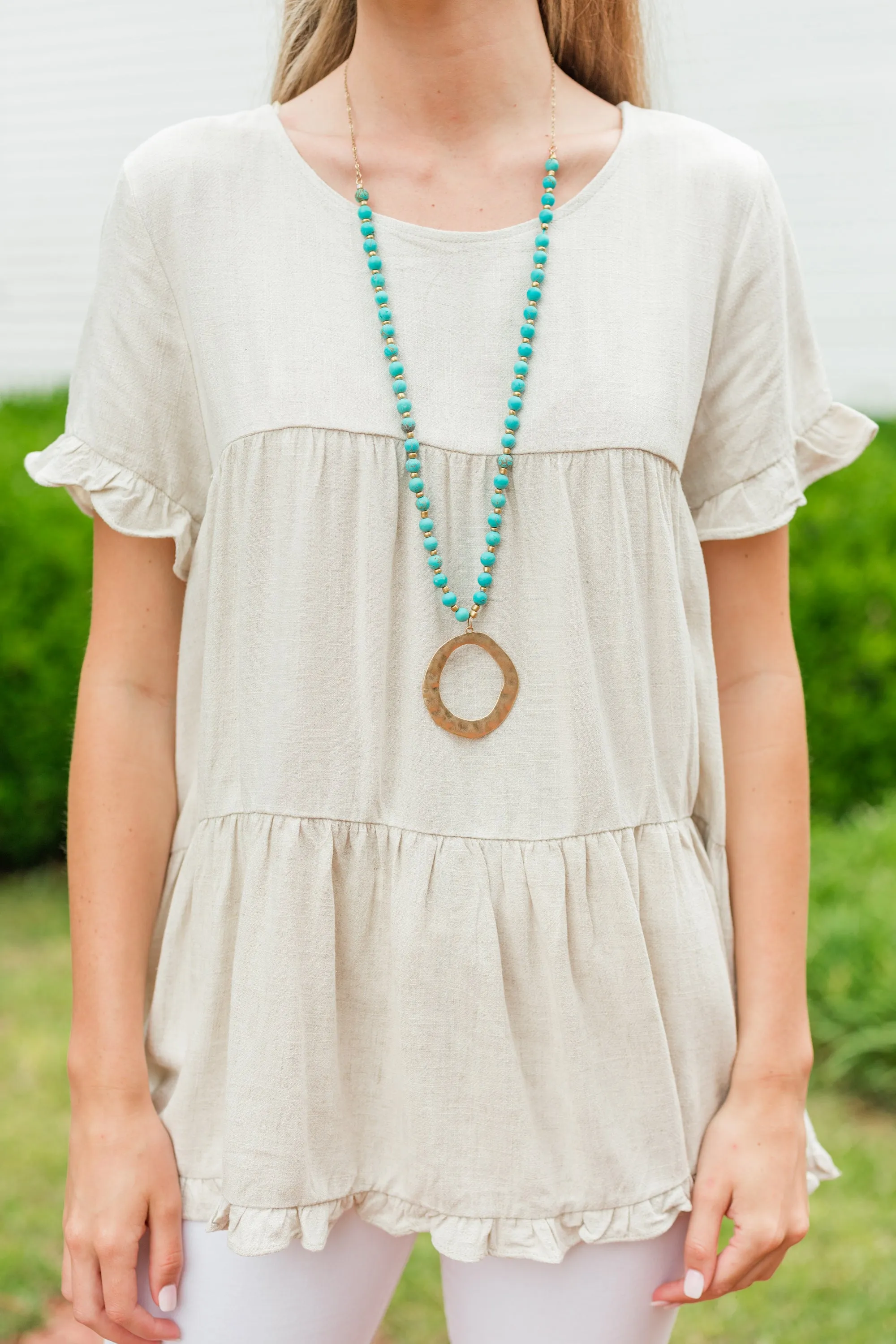 All Eyes On Me Oatmeal White Linen Babydoll Top
