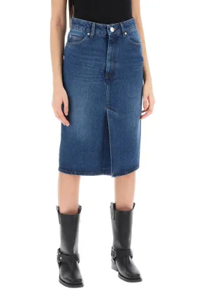 Ami paris denim midi skirt in seven