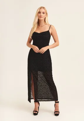 Animal Cowl Midi Dress