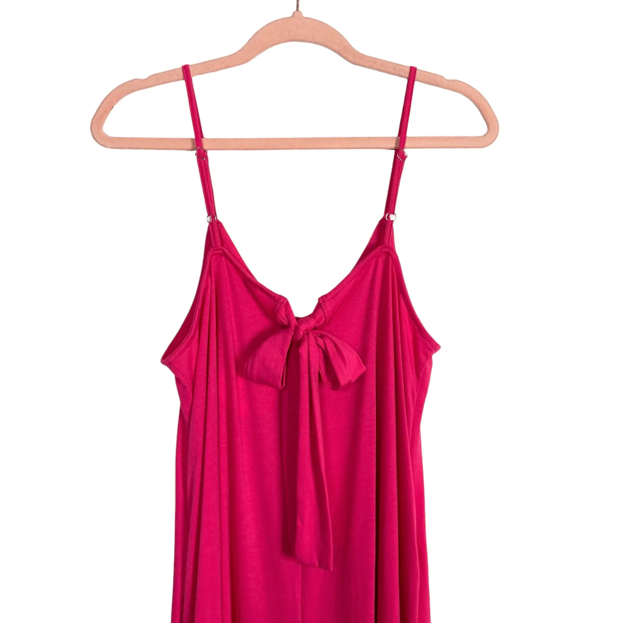 Anrabess Hot Pink with Back Bow Wide Leg Jumpsuit NWT- Size L
