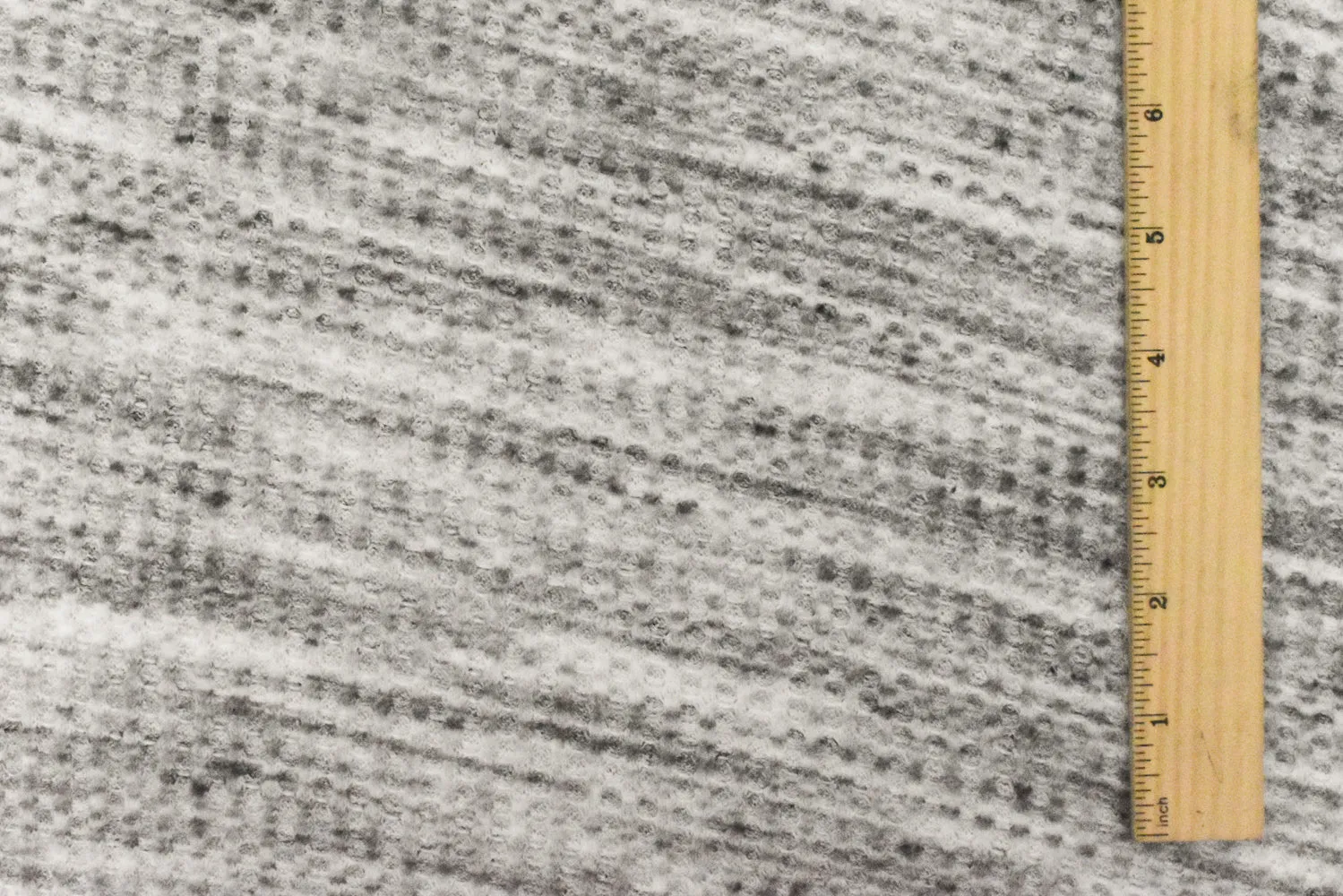 Ash Gray-White-Black Texture Stretch Brushed Thermal Knit Fabric