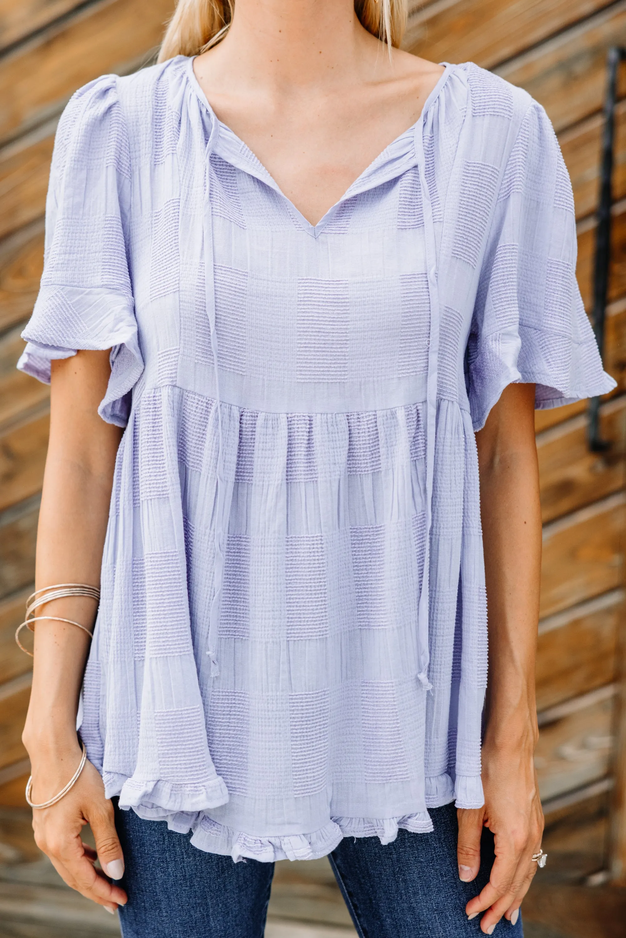 At This Point Periwinkle Purple Babydoll Top