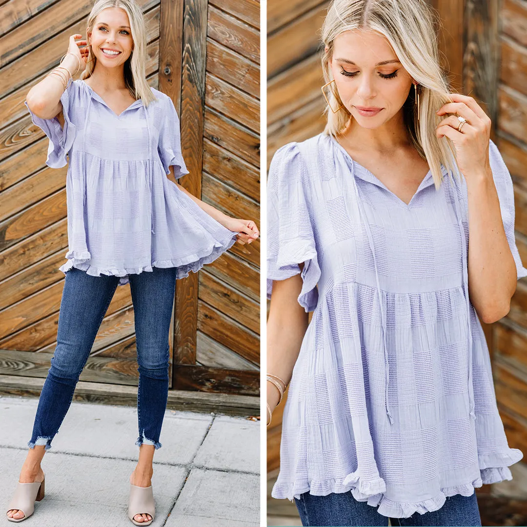 At This Point Periwinkle Purple Babydoll Top