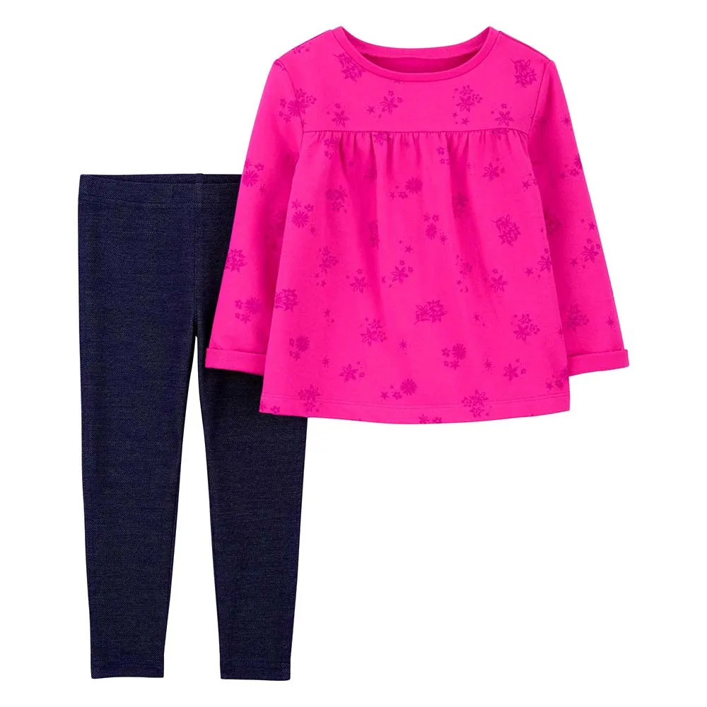 Baby Girls' 2-Piece Pink Babydoll Top & Pants Set 1Q050910