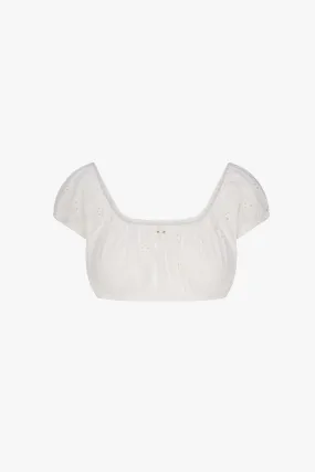 BABYDOLL TOP IN EYELET FLEUR