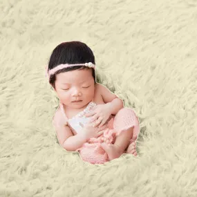 Babymoon Wool Fur Blanket Rugs Fur | 6*3 Feet | OffWhite