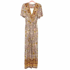 Band of Gypsies Blush Gold Floral Jumpsuit NWT- Size M