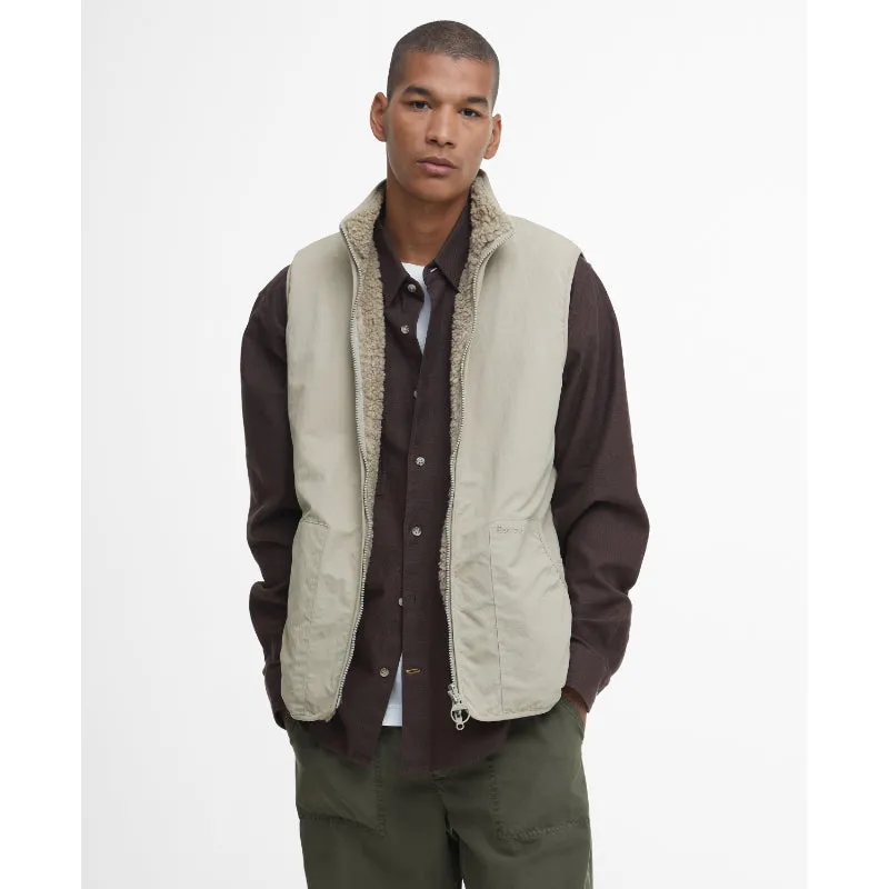 Barbour Reversible Fleece Mens Gilet - Concrete