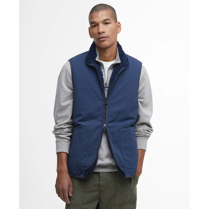 Barbour Reversible Fleece Mens Gilet - Navy
