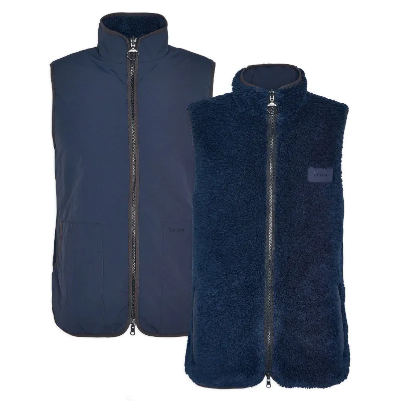 Barbour Reversible Fleece Mens Gilet - Navy