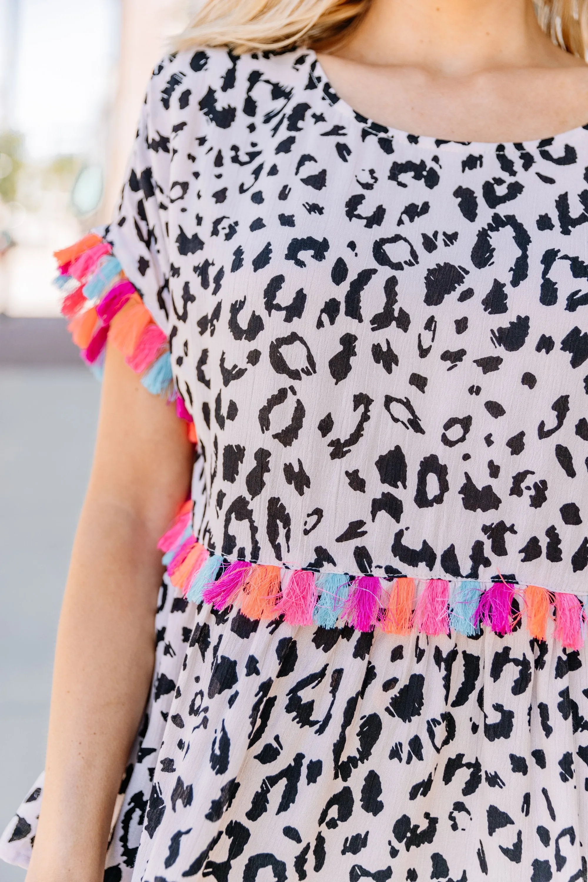 Best Of Bold Ivory White Leopard Top