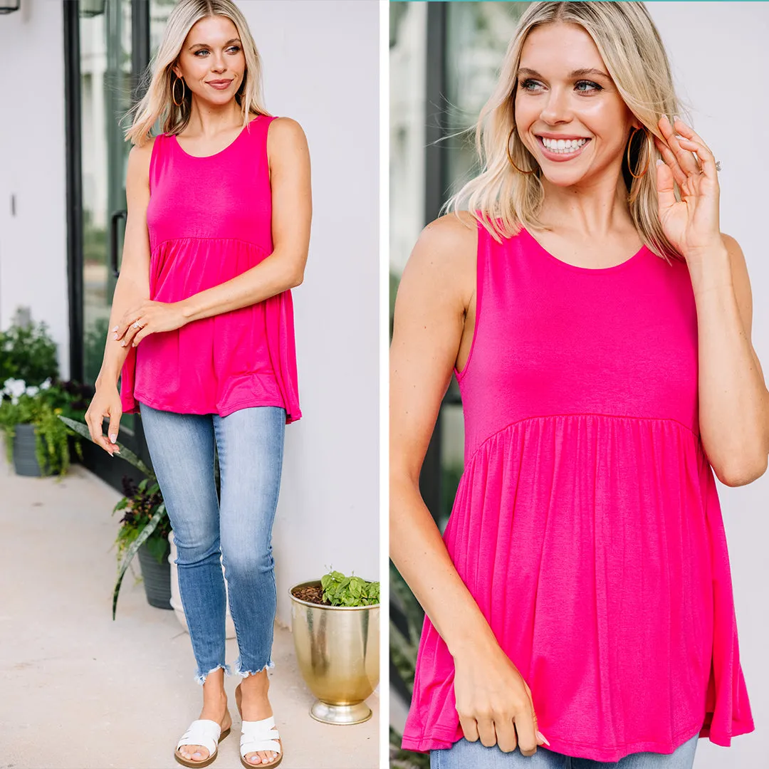 Better With You Fuchsia Pink Babydoll Tank
