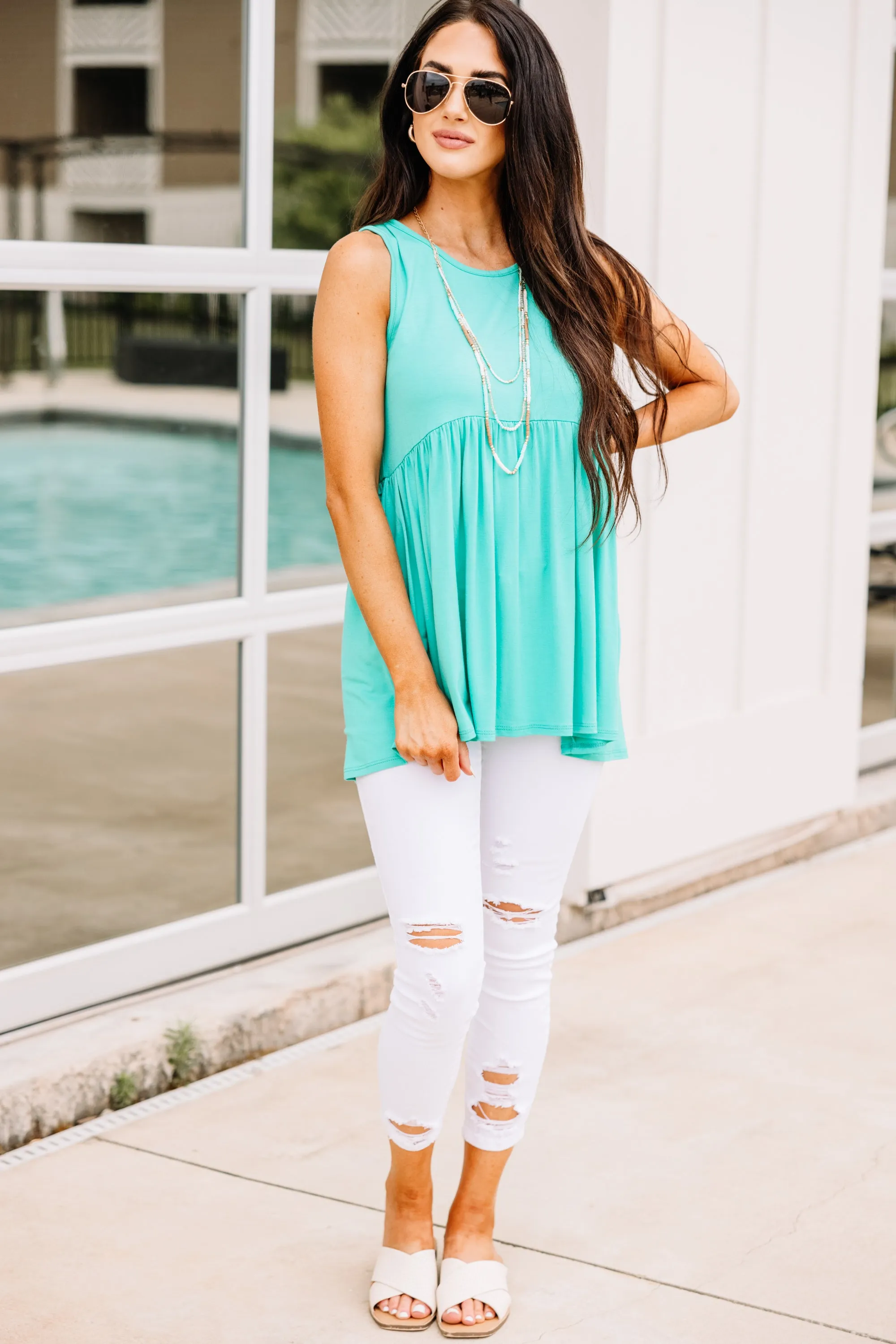 Better With You Mint Green Babydoll Tank