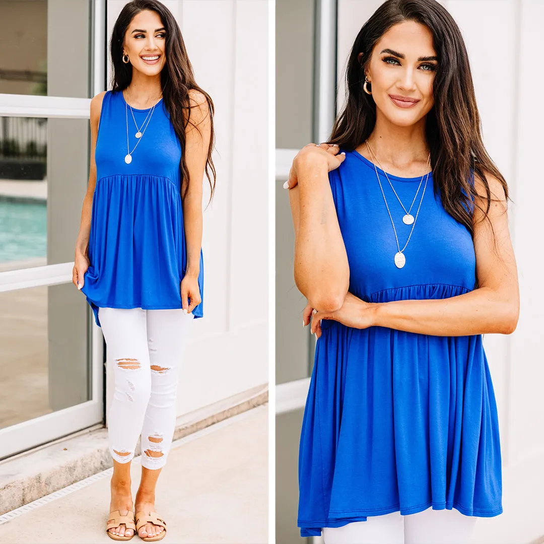 Better With You Royal Blue Babydoll Tank