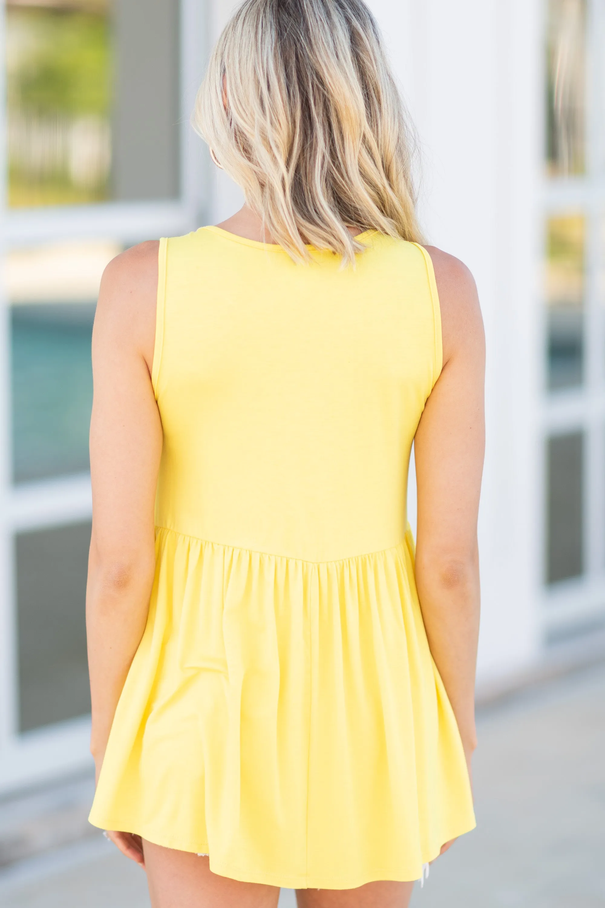 Better With You Yellow Babydoll Tank