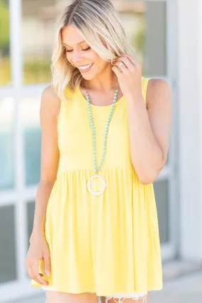 Better With You Yellow Babydoll Tank