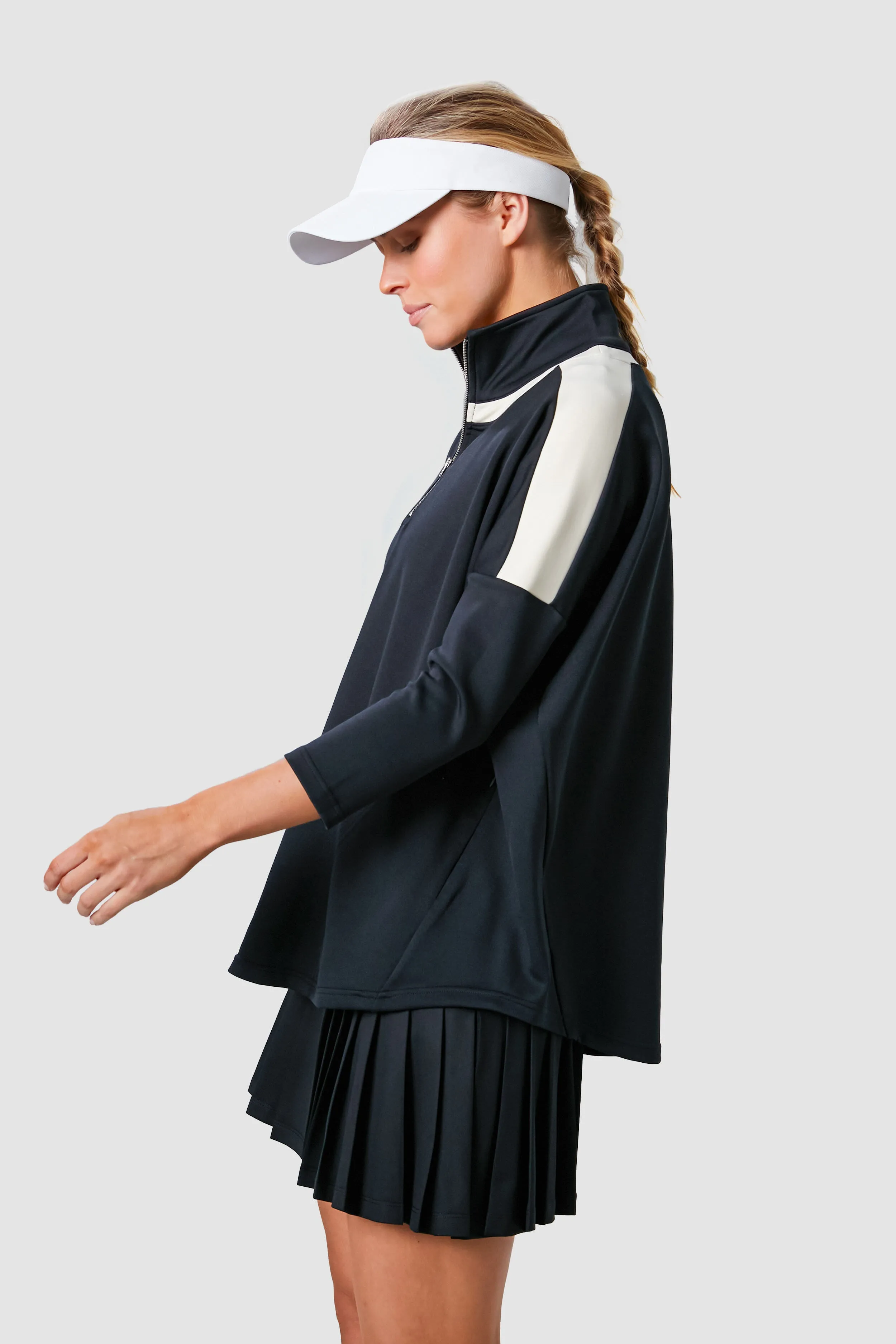 Black and Ivory Amelie Quarter Zip