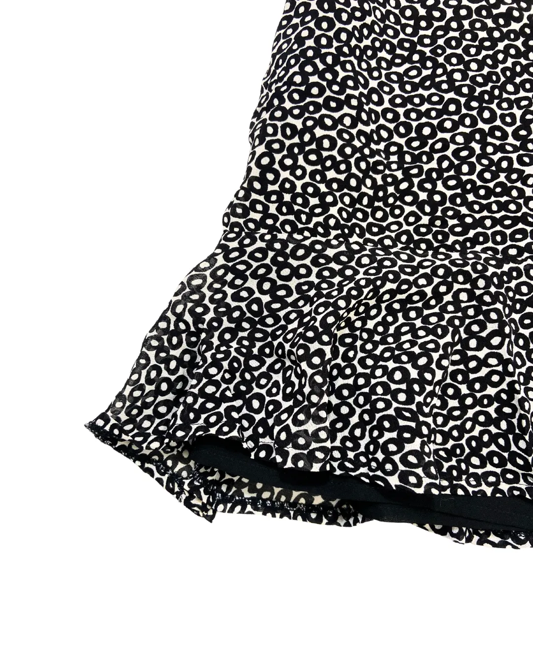 Black Ditsy Print Midi Skirt