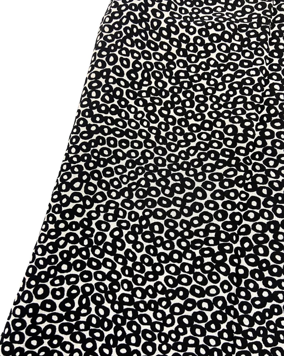 Black Ditsy Print Midi Skirt