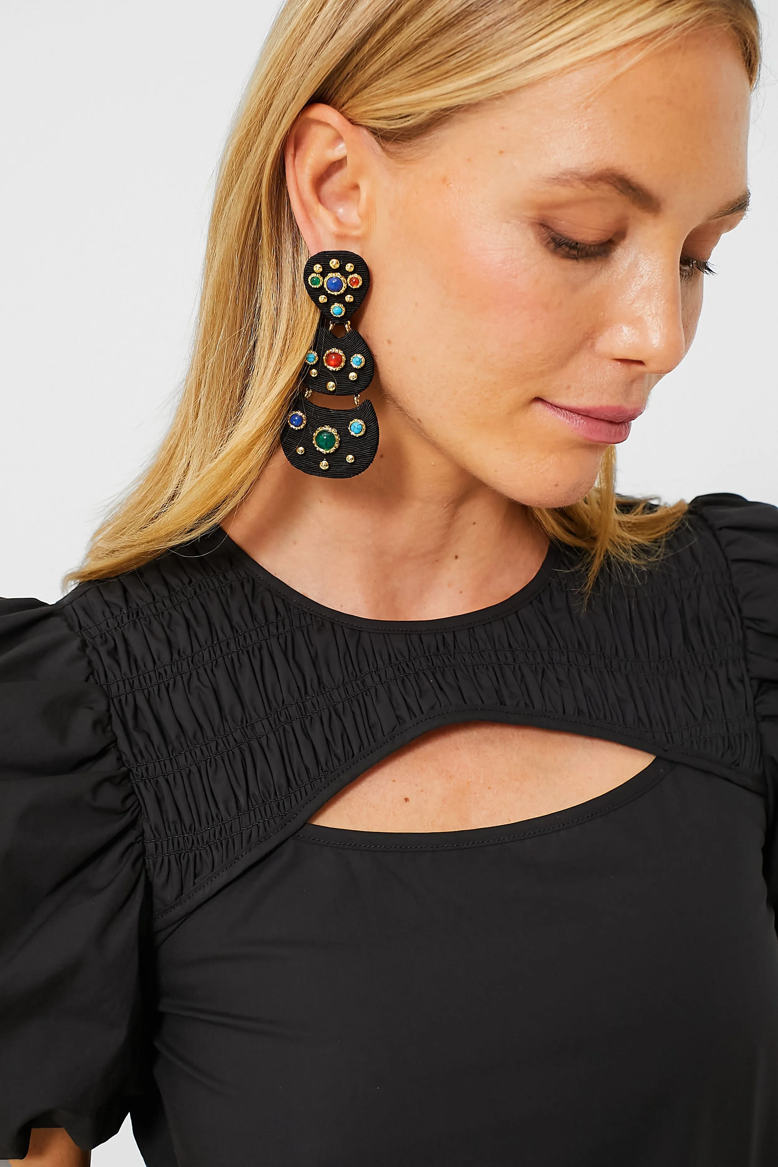 Black Gemstone Knox Earrings